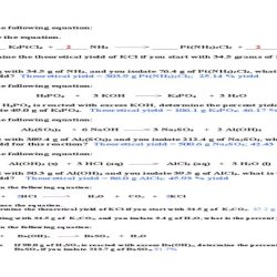 Theoretical and percent yield worksheet