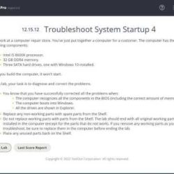 Testout 15.3 troubleshoot system startup